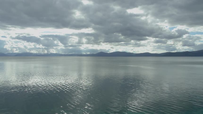 A calm glassy Lake Tahoe