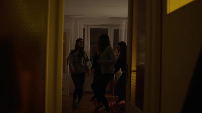 Women are partying in the room down the hall