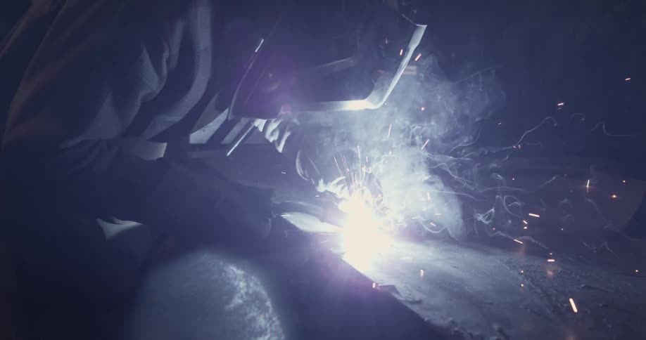 A person welding