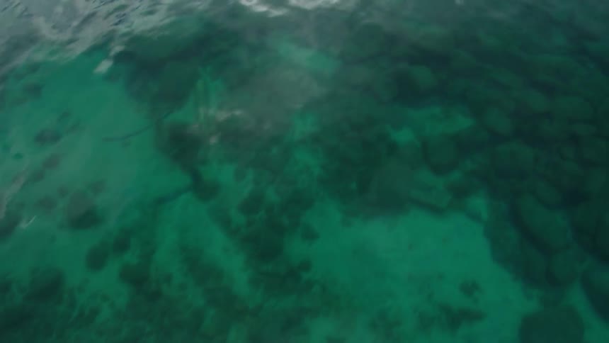 Water ripples in a lagoon or bay during the day
