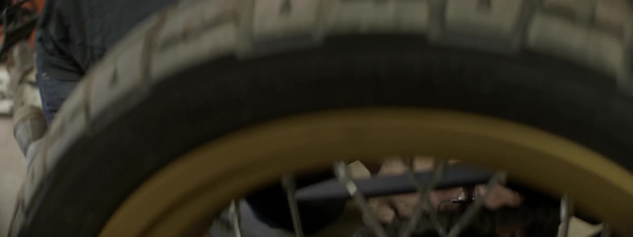Man working on a bike