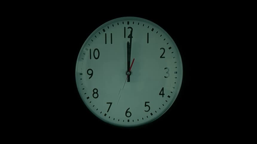 The click moves slowly ticking the seconds