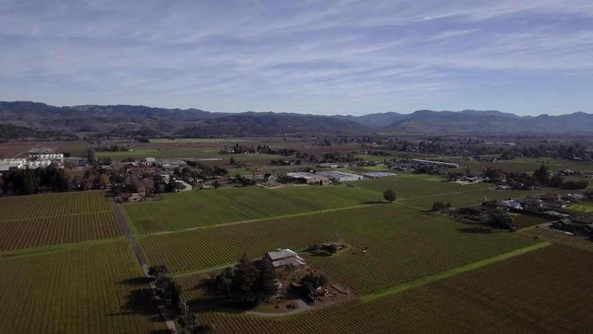 Mountains surround a rural community