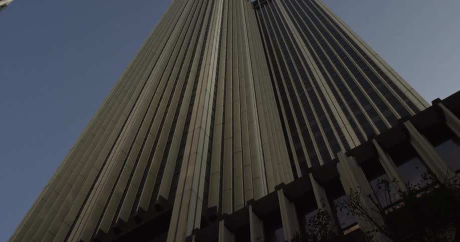Close up of a large skyscraper