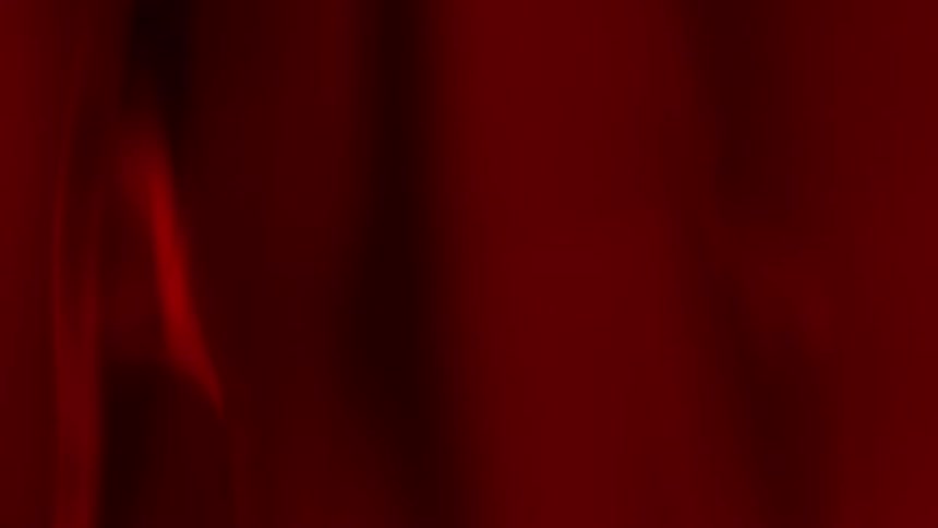 The red curtains are moving