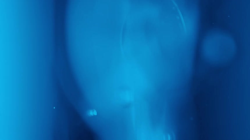 Water moves around the blue area