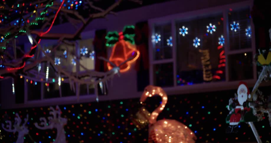 A house decorated with christmas lights