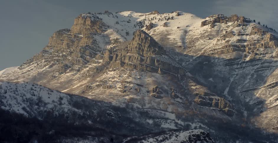 Snow covered mountains on a sunny day