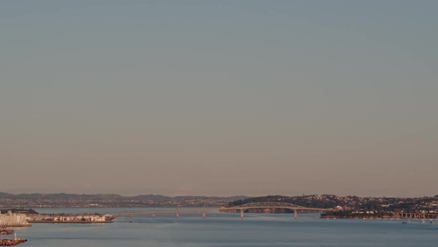 A large body of water is being filmed