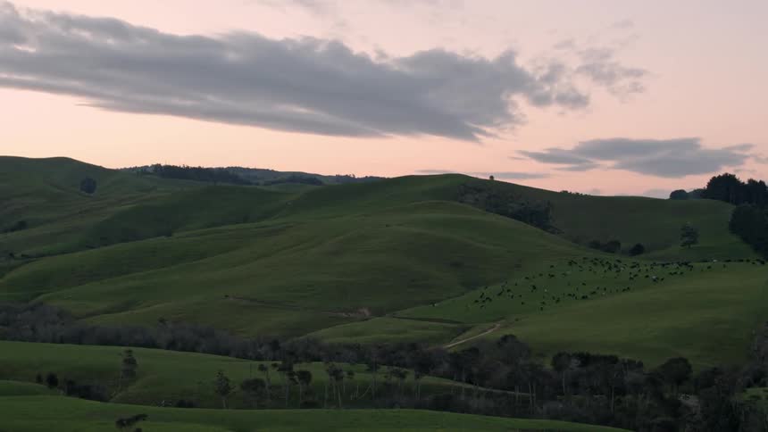 View of hilly landscape on a cloudy day