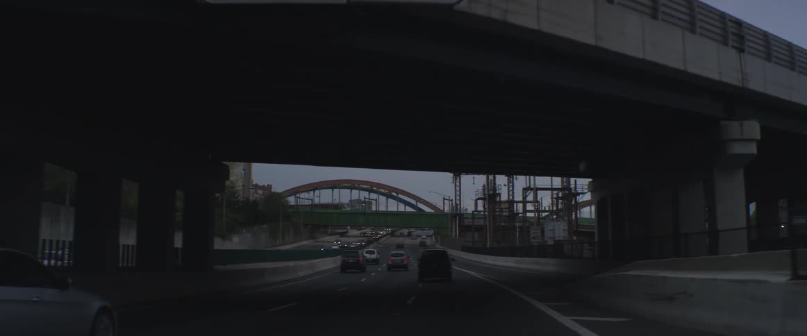 Driving under a bridge