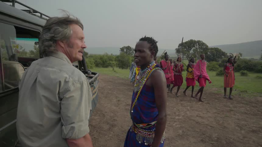 A man visits maasai people