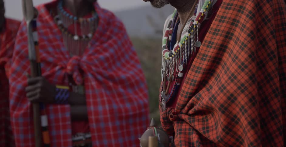 A group of maasai gather together