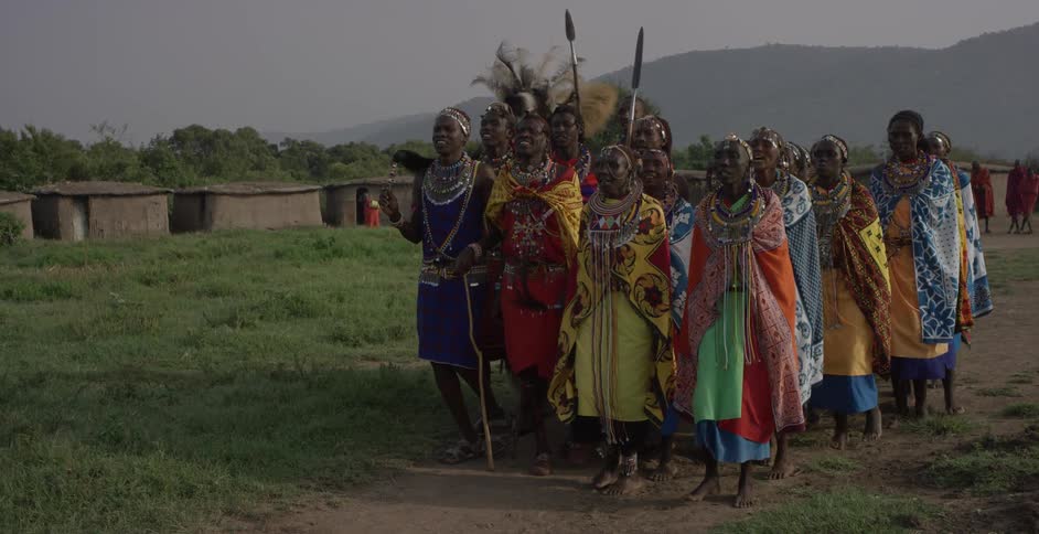 Maasai dance in village