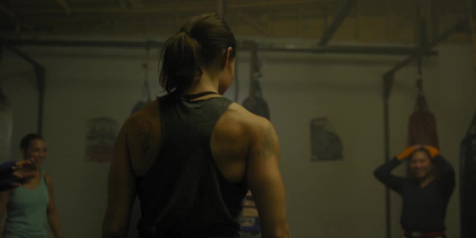 A group of women train in the gym