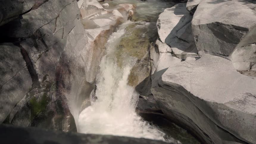 A river forms a short waterfall