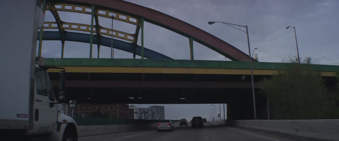 Driving under a bridge