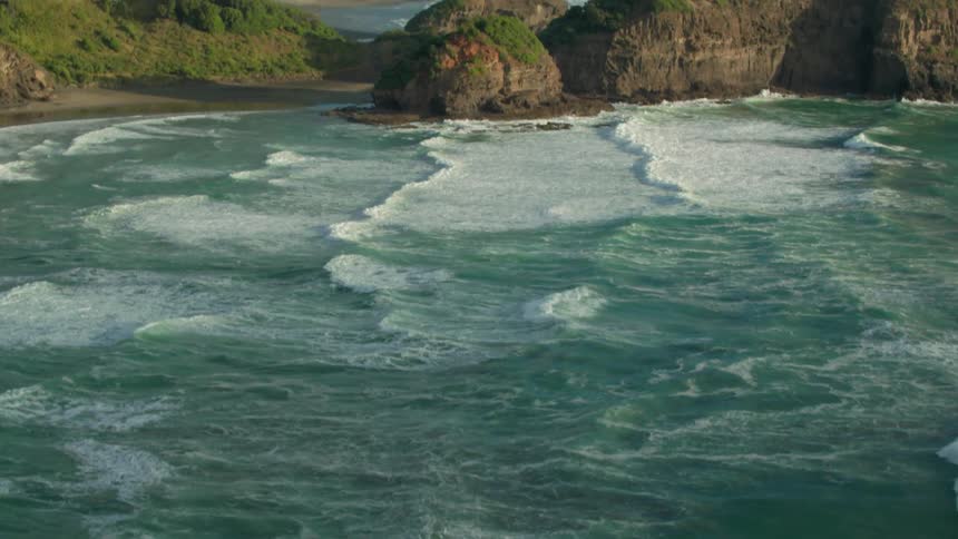 Ocean waves flow towards the coast