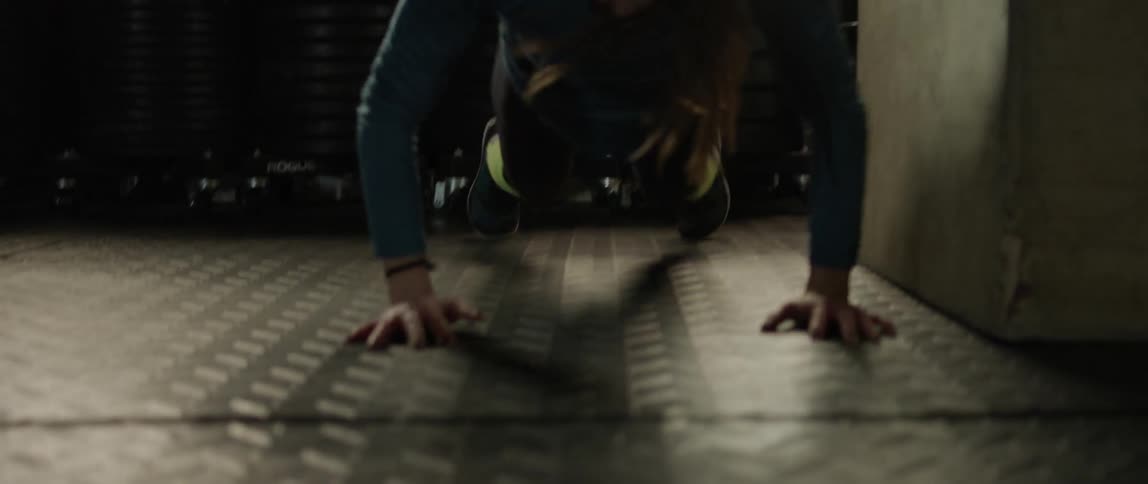 A woman working out in a gym