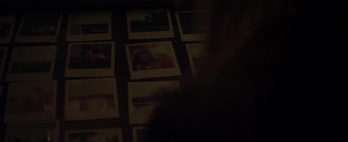 Polaroids are laid out on a table