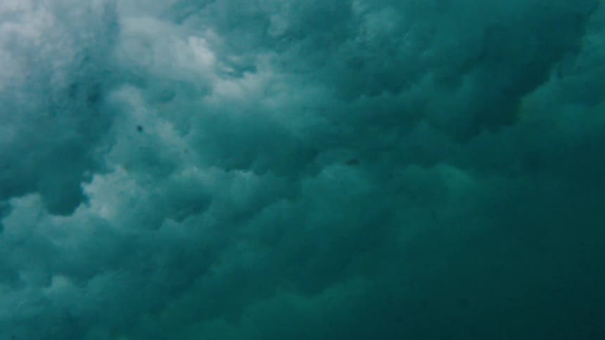 Debris is thrown about underwater