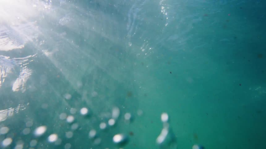 Debris is thrown about underwater