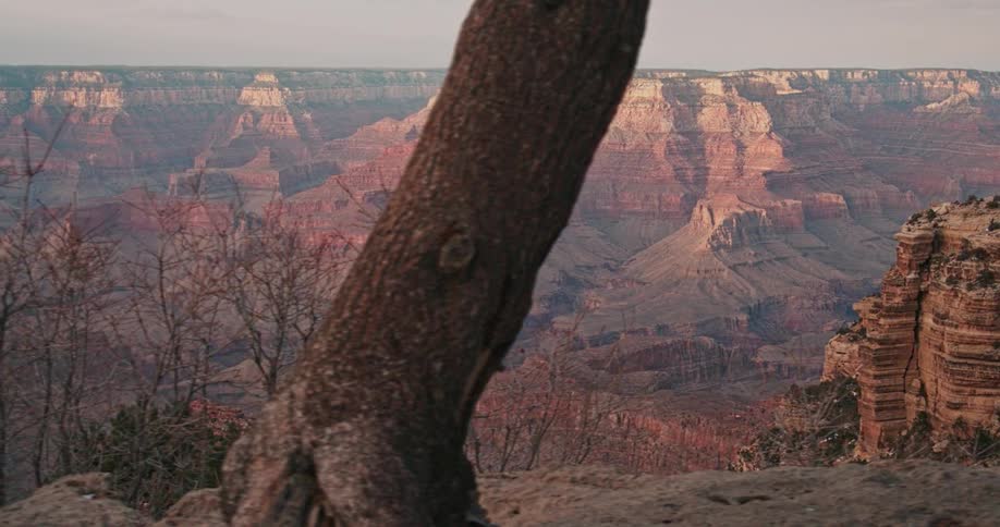 An orange canyon at sunset