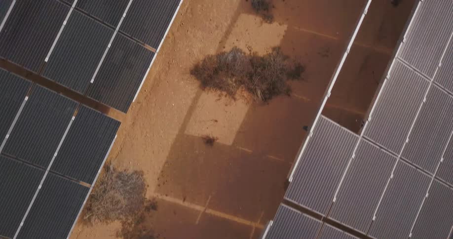 A view of solar panels from above