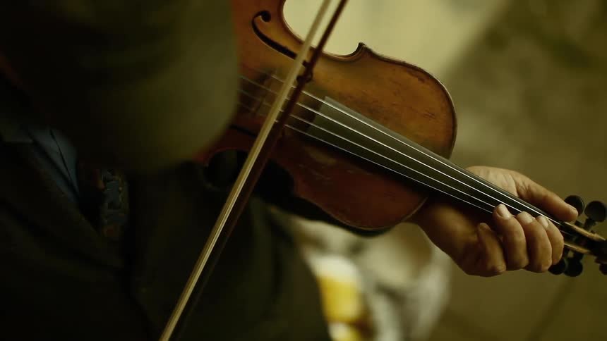 A violin is being played