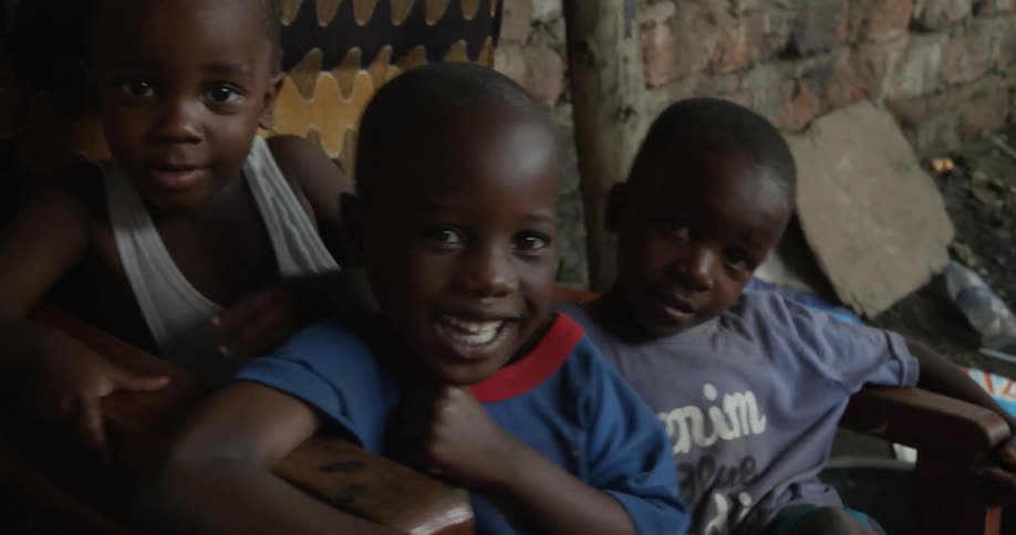 A group of kids on a chair