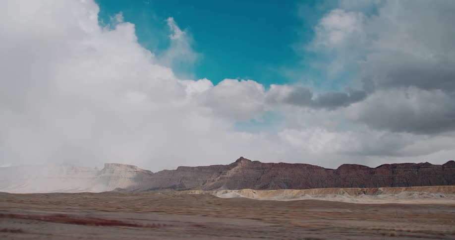 Clouds over a mountain in the desert