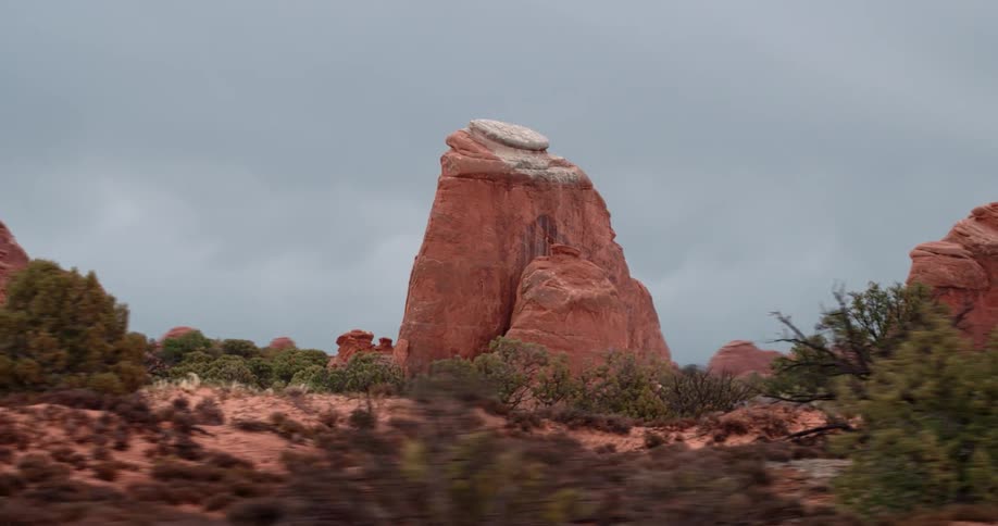 A large rock in the desert
