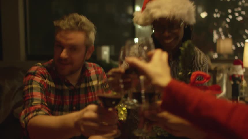 People celebrating christmas