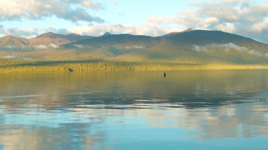Water ripples on a mountain lake