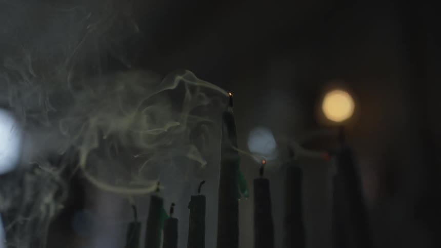 Smoke from candles that have been blown out