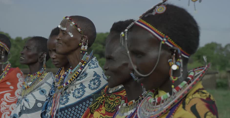 A group of maasai gather together