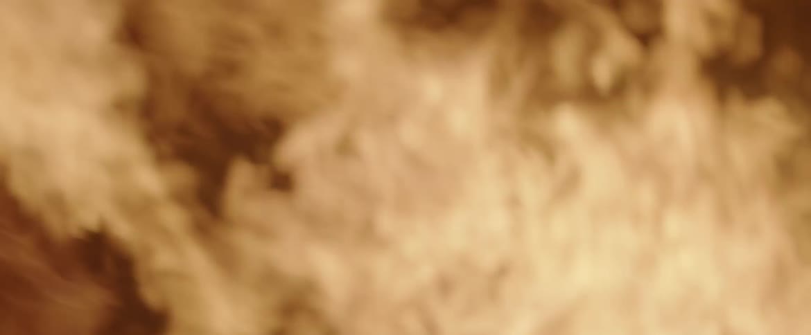 A fire is filmed close up