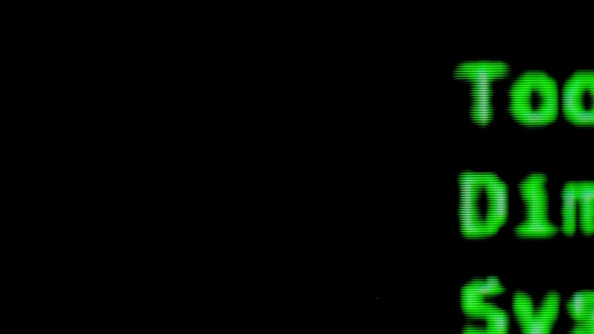 Neon green line and letters