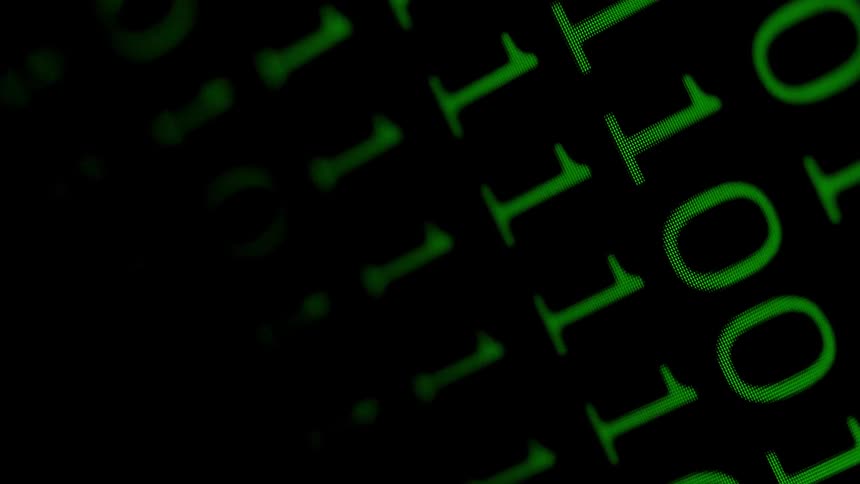 Green numbers on a black screen