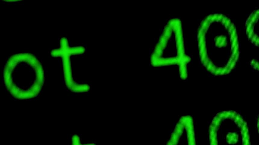 Green text is on a screen