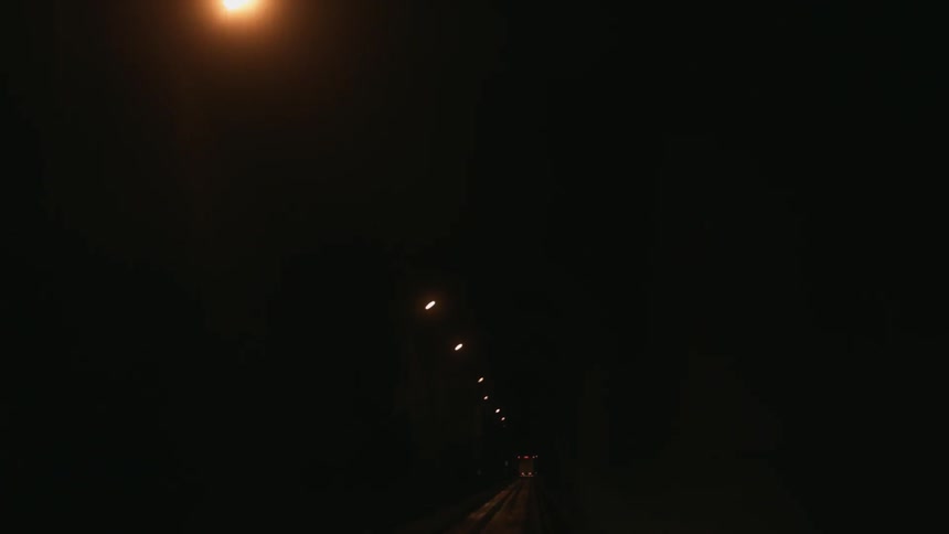 The long dark tunnel has lights lined up on top