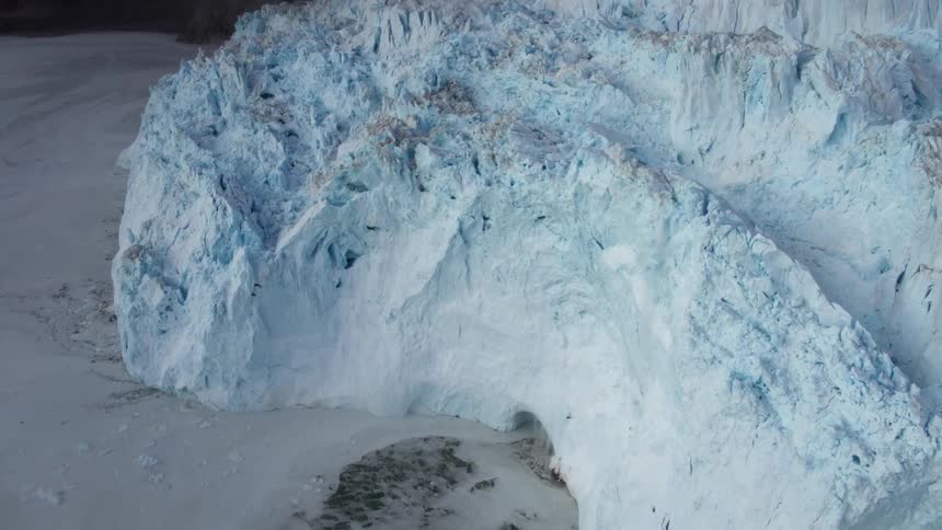 An ice shelf loses a chunk of ice