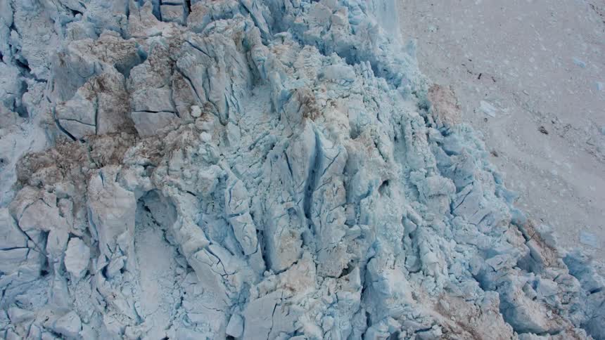The cracked surface and of an iceberg