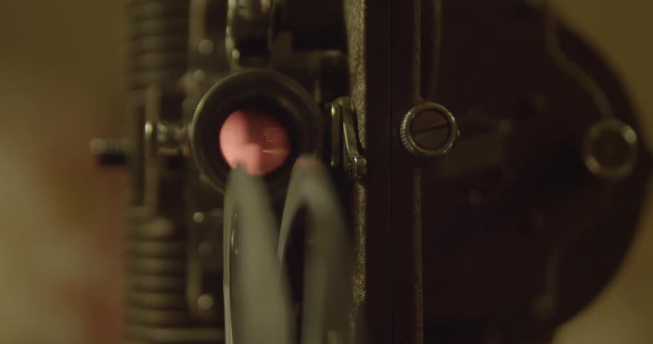 Bright light goes out from an old movie projector