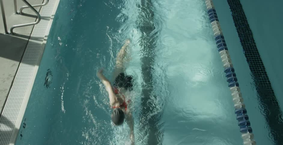 A woman is swimming