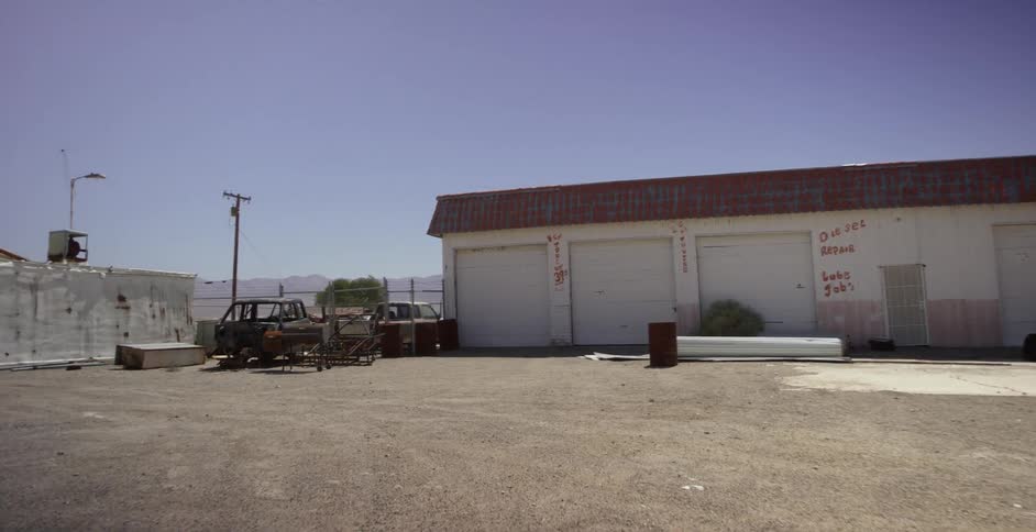 Parking lot of a garage
