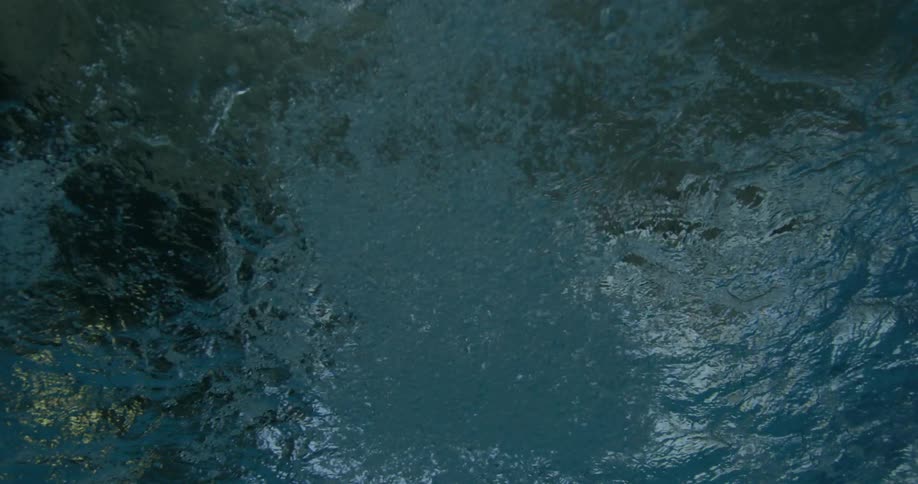 A person dives swimming in the water