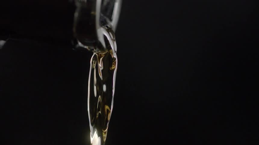 Water is poured out of a bottle