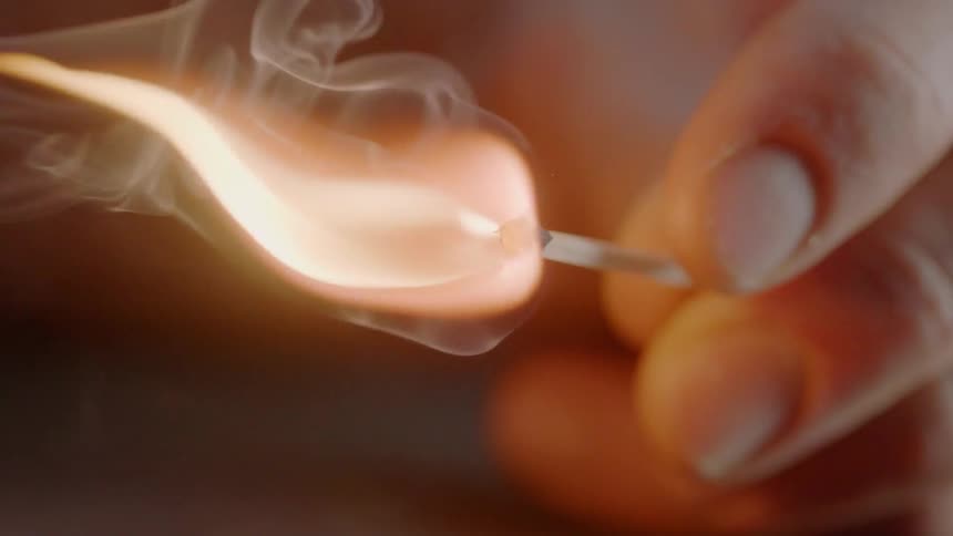 A match is being struck