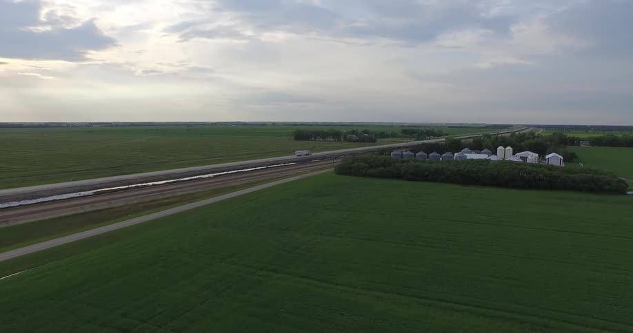 Lush green farmland